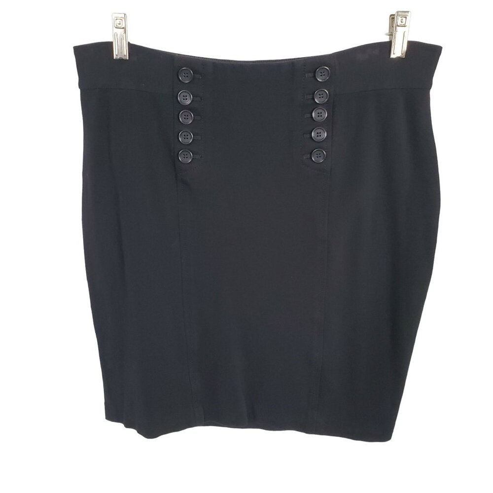 Ann Taylor Size 14 Skirt Button Detail Knee Ponte Knit Pencil Office Capsule